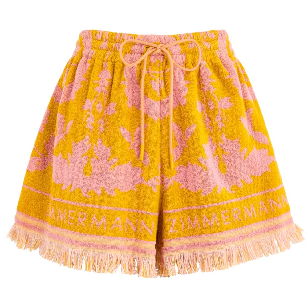 Zimmermann Fringed cotton terry shorts